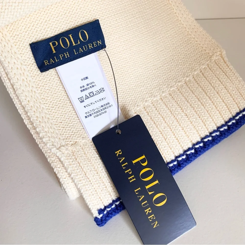 Hold Ralph Lauren polo bear embroidered scarf 100% cotton